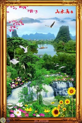 Tải file gốc File phong thủy đứng thác nước PTD158 (bản PSD) còn layer