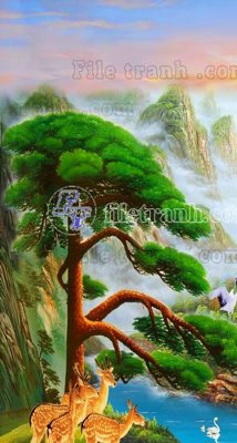 File tranh File phong thủy đứng thác nước PTD2002 (file gốc) chuẩn màu in