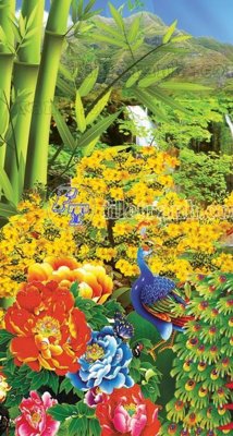 File gốc File phong thủy đứng thác nước PTD2011 (in lụa) tranh phong thủy