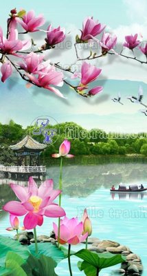 File gốc File phong thủy đứng thác nước PTD2028 (trang trí) phòng ngủ