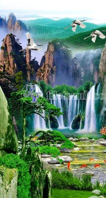 File in trần File phong thủy đứng thác nước PTD2058 (bản gốc) đại dương