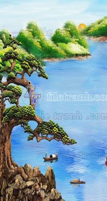 Mua file gốc File phong thủy đứng thác nước PTD2081 (PSD) tại Filetranh.com