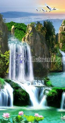 File gốc File phong thủy đứng thác nước PTD2091 (cho in 3D) độc đáo