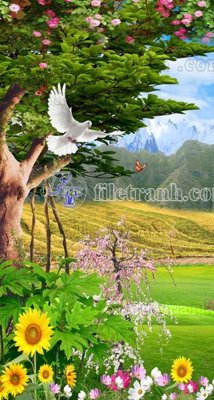 File gốc File phong thủy đứng thác nước PTD2102 (chuẩn CMYK) cho nhà in