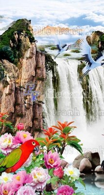 Chi tiết file gốc File phong thủy đứng thác nước PTD2103 (cho in tráng gương)