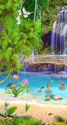 Tải file File phong thủy đứng thác nước PTD2112 (gốc) để in ấn ngay