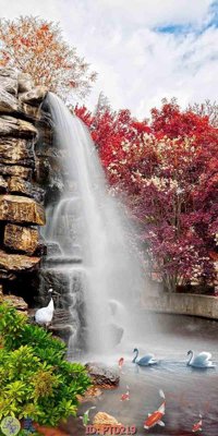 File tranh File phong thủy đứng thác nước PTD219 (ảnh gốc) độ nét vượt trội