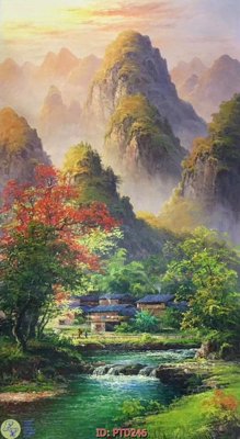 Tải file File phong thủy đứng thác nước PTD246 (gốc) in trên mọi chất liệu