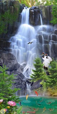 Tải về file tranh gốc File phong thủy đứng thác nước PTD249 (để in quảng cáo)