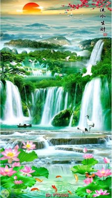 File gốc File phong thủy đứng thác nước PTD268 (cho in UV) siêu nét