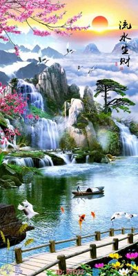 Tải file gốc File phong thủy đứng thác nước PTD32 (bản PSD) đầy đủ layer