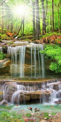 File PSD File phong thủy đứng thác nước PTD347 (bản gốc) độ phân giải cao