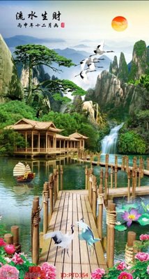 Tải file tranh File phong thủy đứng thác nước PTD354 (gốc) tại Filetranh.com