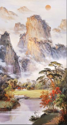 Tải file File phong thủy đứng thác nước PTD379 (PSD) cho in tranh 3D