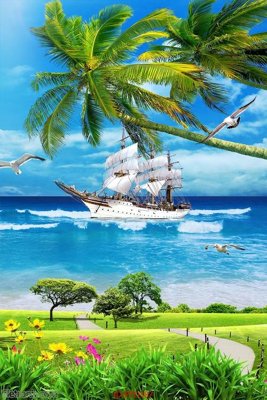 Tải về hình ảnh gốc File phong thủy đứng thác nước PTD387 sắc nét