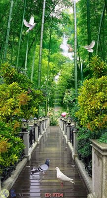 Tệp tin gốc File phong thủy đứng thác nước PTD4 (dùng cho in) File phong thủy đứng thác nước PTD4