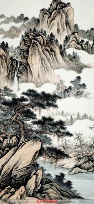 File tranh File phong thủy đứng thác nước PTD403 (ảnh gốc) chi tiết rõ ràng