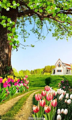 File tranh File phong thủy đứng thác nước PTD406 (gốc) in film