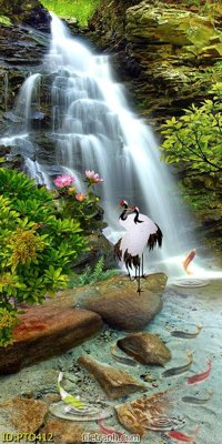 File in ấn File phong thủy đứng thác nước PTD412 (bản gốc) sắc nét