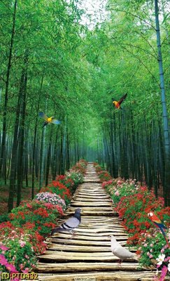 File tranh File phong thủy đứng thác nước PTD432 (bản gốc) treo phòng ăn