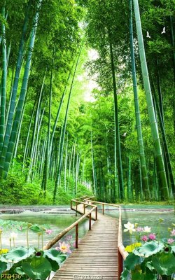 File tranh gốc File phong thủy đứng thác nước PTD436 (sắc nét từng chi tiết)