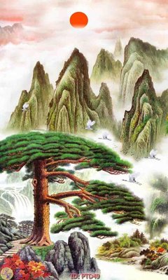 Tải file gốc File phong thủy đứng thác nước PTD49 (bản PSD) còn layer