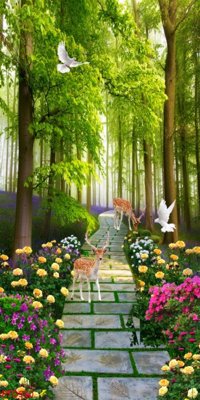 File tranh File phong thủy đứng thác nước PTD510 (bản gốc) trang trí văn phòng