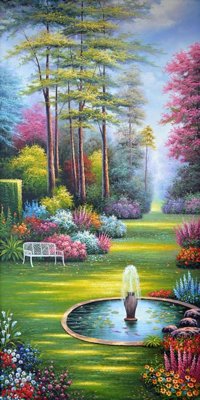 File tranh File phong thủy đứng thác nước PTD511 (gốc) phong cách tối giản