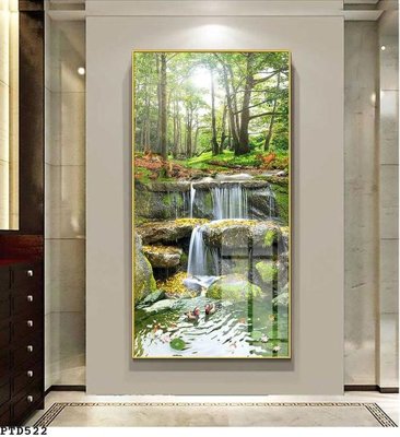 Download file File phong thủy đứng thác nước PTD522 (gốc) in mica bàn thờ