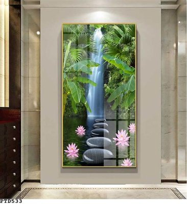 File gốc File phong thủy đứng thác nước PTD533 (in lụa) cao cấp
