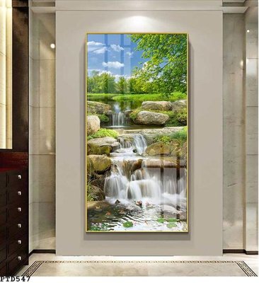 Download file File phong thủy đứng thác nước PTD547 (gốc) in mica bàn thờ