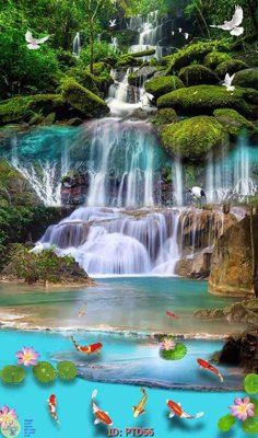 Tải file File phong thủy đứng thác nước PTD56 (ảnh gốc) in gạch 3D