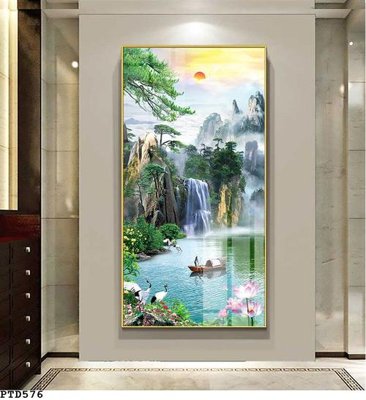 Download file File phong thủy đứng thác nước PTD576 (chuẩn in) chất lượng cao