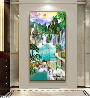 File in trần File phong thủy đứng thác nước PTD583 (bản gốc) hoa văn