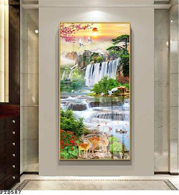 Tải về hình ảnh gốc File phong thủy đứng thác nước PTD587 sắc nét