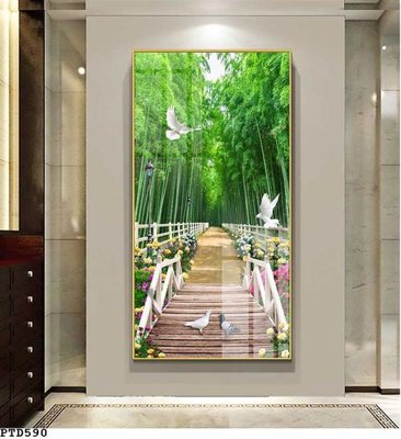 Download file gốc File phong thủy đứng thác nước PTD590 (in lụa) cao cấp