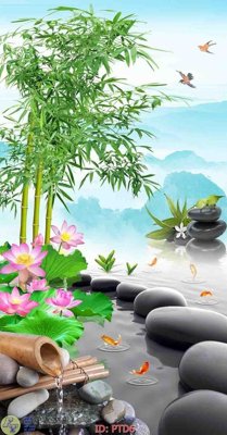 File gốc File phong thủy đứng thác nước PTD6 (cho in ấn) độc quyền