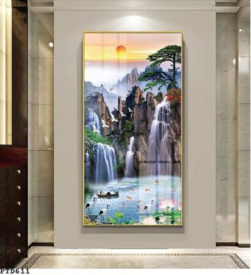 File in trần File phong thủy đứng thác nước PTD611 (bản gốc) bầu trời