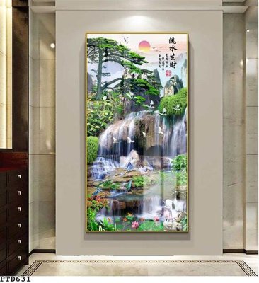 File gốc File phong thủy đứng thác nước PTD631 (dành cho trang trí nội thất)