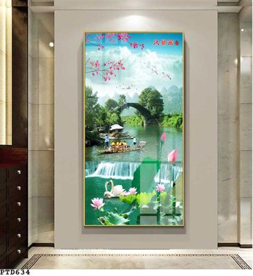 File PSD File phong thủy đứng thác nước PTD634 (bản gốc) cho nhà in