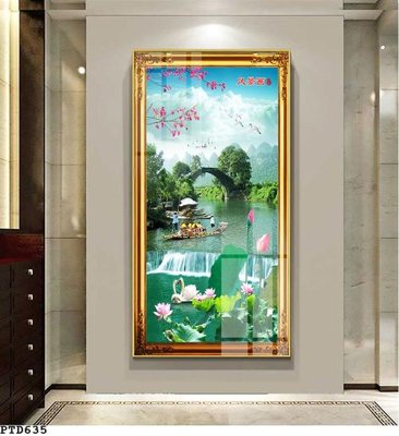 File gốc File phong thủy đứng thác nước PTD635 (ảnh chi tiết) để in trần