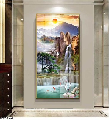 File in mica File phong thủy đứng thác nước PTD644 (bản gốc) siêu trong