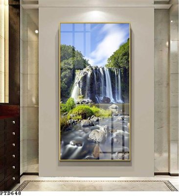 File gốc in ấn File phong thủy đứng thác nước PTD648 chất lượng vượt trội