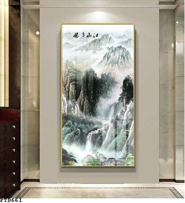 Chi tiết file ảnh File phong thủy đứng thác nước PTD661 sắc nét