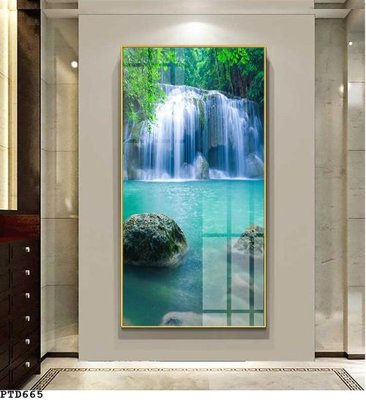 File gốc File phong thủy đứng thác nước PTD665 (in tráng gương) ốp tường