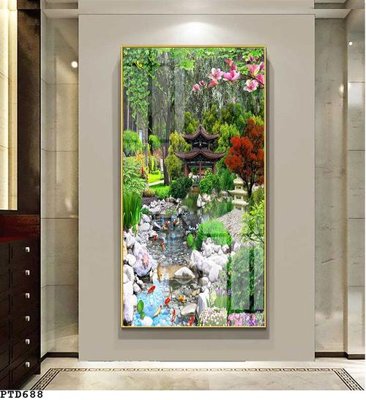 File ảnh File phong thủy đứng thác nước PTD688 (gốc) cho trang trí nội thất