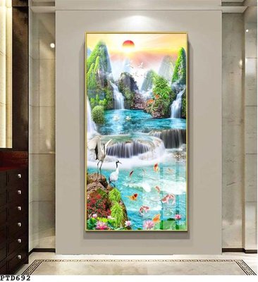 File in mica File phong thủy đứng thác nước PTD692 (bản gốc) siêu trong