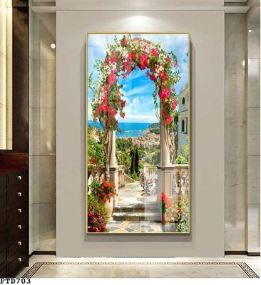 File ảnh File phong thủy đứng thác nước PTD703 (gốc) in quảng cáo ngoài trời