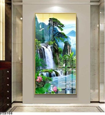 Mua file tranh gốc File phong thủy đứng thác nước PTD708 tại Filetranh.com