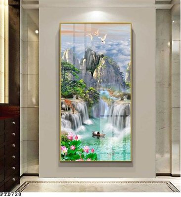 File gốc File phong thủy đứng thác nước PTD728 (PNG) chất lượng cao